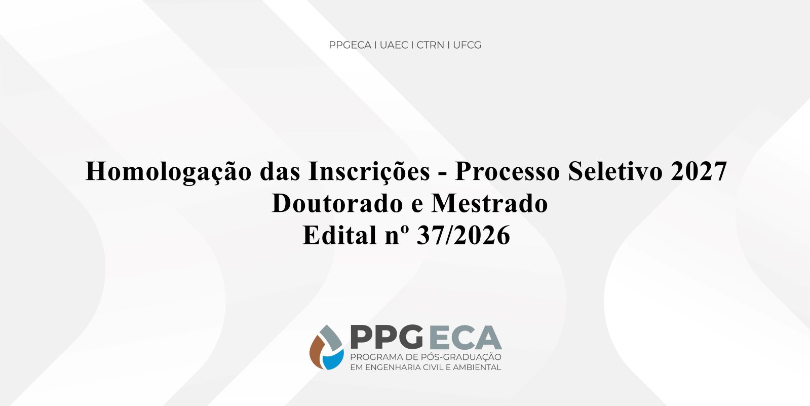 Homologação das inscrições - Edital 37/2026